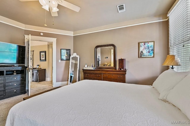 48 S Capitol Pkwy, Montgomery, AL 36107 - bedroom featuring visible vents, ceiling fan, baseboards, and carpet floors