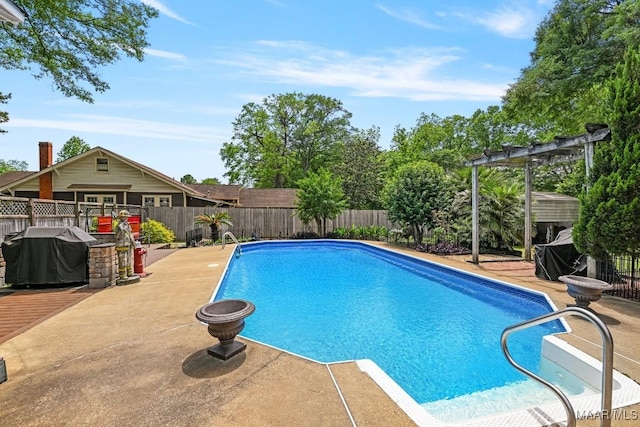 48 S Capitol Pkwy, Montgomery, AL 36107 - view of pool with a grill, a fenced backyard, a fenced in pool, and a patio area