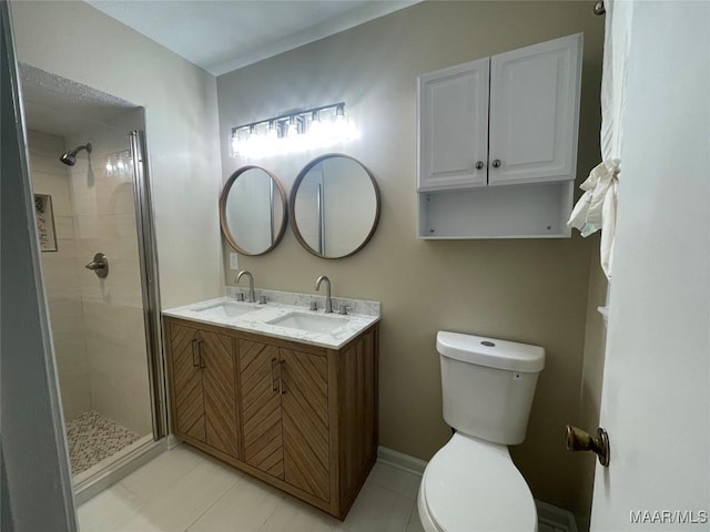 3244 Cheltenham Dr, Montgomery, AL 36116 - full bath with a shower stall, toilet, tile patterned flooring, and a sink