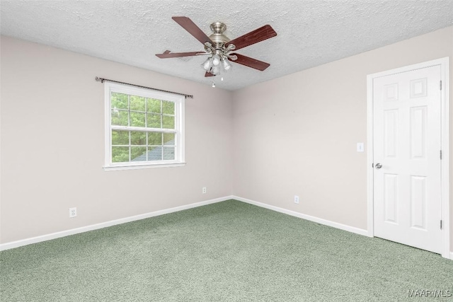 733 Cartwright Rd, Titus, AL 36080 - carpeted spare room with a textured ceiling, ceiling fan, and baseboards