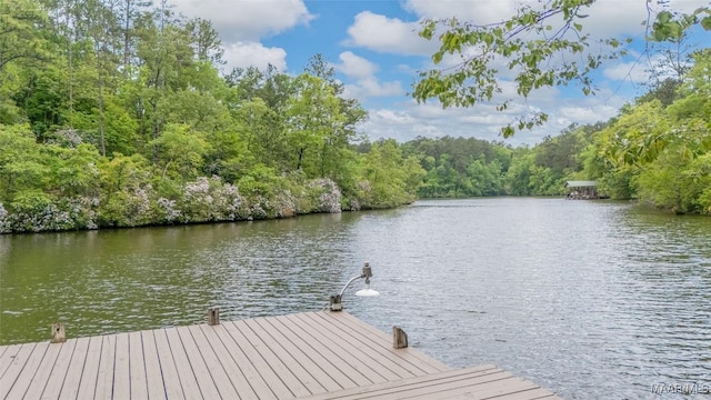 733 Cartwright Rd, Titus, AL 36080 - view of dock featuring a wooded view and a water view