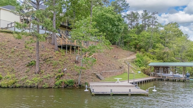 733 Cartwright Rd, Titus, AL 36080 - view of dock with stairs, a water view, and boat lift