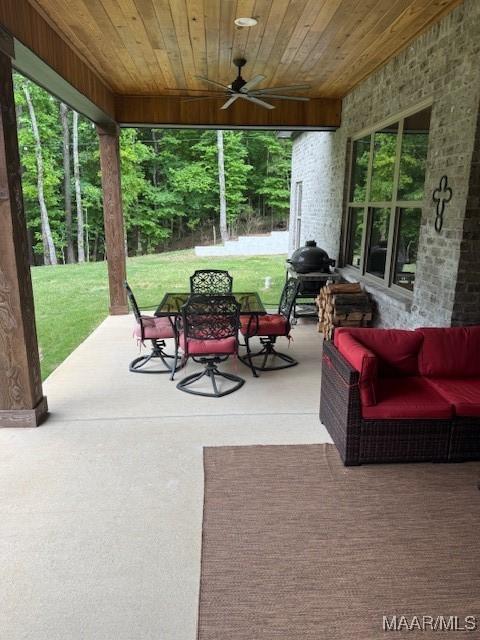 169 Foxfire Ct, Wetumpka, AL 36092 - view of patio / terrace with ceiling fan and an outdoor living space