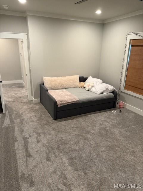 169 Foxfire Ct, Wetumpka, AL 36092 - carpeted bedroom with crown molding, recessed lighting, and baseboards