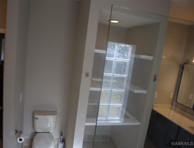 full bathroom with vanity and toilet