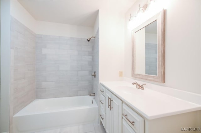 full bathroom with shower / bath combination and vanity