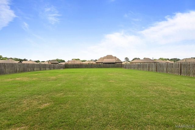view of yard featuring a fenced backyard