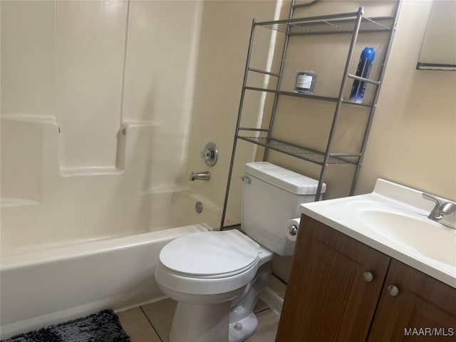 6253 S Hampton Dr, Montgomery, AL 36116 - full bathroom with vanity, tub / shower combination, tile patterned floors, and toilet
