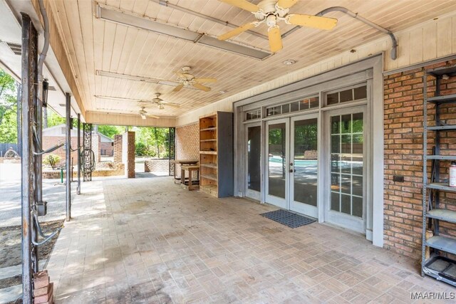 1520 Meriwether Rd, Montgomery, AL 36117 - view of patio / terrace featuring a ceiling fan and french doors