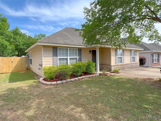 1672 Hawthorne Ln, Prattville, AL 36066 - view of front of house featuring brick siding, a gate, a front lawn, and fence