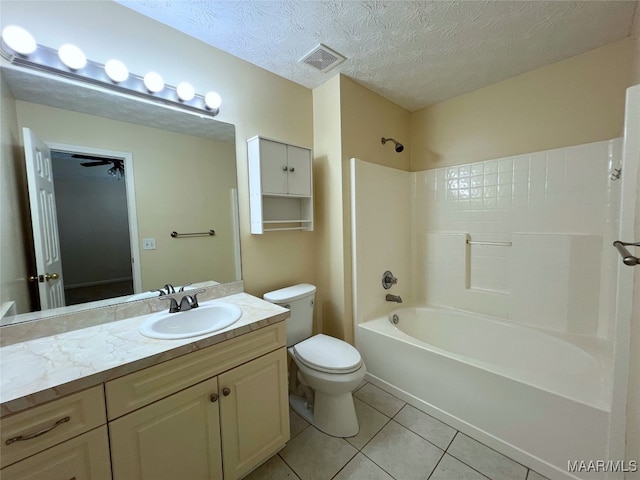 1672 Hawthorne Ln, Prattville, AL 36066 - bathroom featuring vanity, toilet, tile patterned floors, shower / bath combination, and visible vents