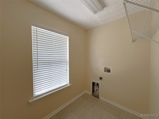 1672 Hawthorne Ln, Prattville, AL 36066 - laundry room with laundry area, washer hookup, a textured ceiling, baseboards, and hookup for an electric dryer