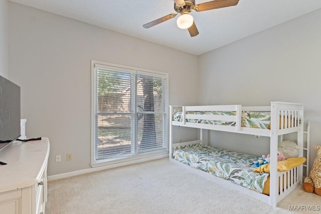 8800 Oak Meadow Ct, Montgomery, AL 36116 - bedroom featuring baseboards, a ceiling fan, and light carpet