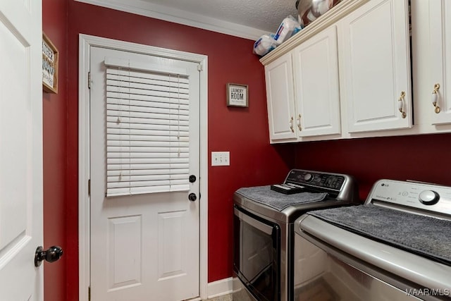 177 Old Orchard Loop, Deatsville, AL 36022 - washroom with cabinet space, washing machine and clothes dryer, crown molding, and baseboards