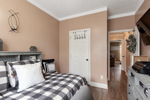 177 Old Orchard Loop, Deatsville, AL 36022 - bedroom featuring dark wood-style floors, crown molding, and baseboards