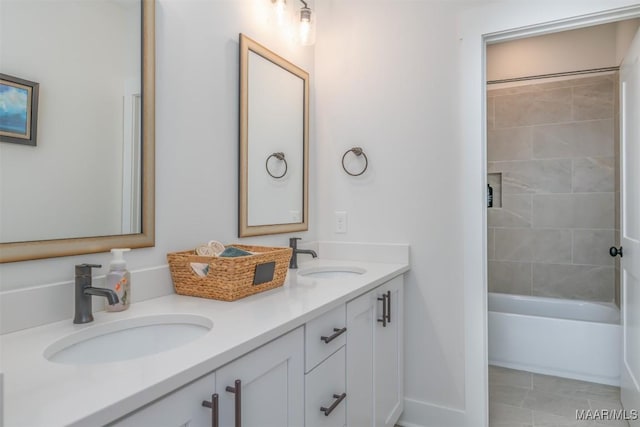 8307 Young Xing, Montgomery, AL 36116 - full bathroom with double vanity, shower / tub combination, a sink, and tile patterned flooring