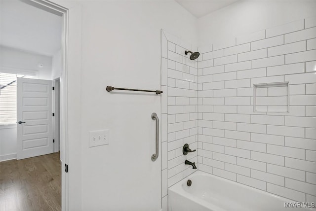 4831 Clerkenwell St, Montgomery, AL 36116 - bathroom featuring wood finished floors and  shower combination
