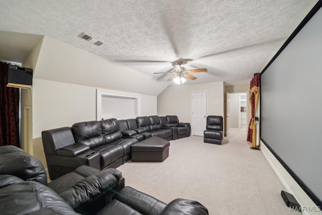 1750 County Road 461, Clanton, AL 35046 - home theater room featuring carpet, ceiling fan, and a textured ceiling
