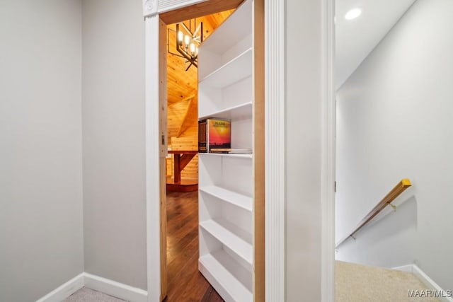1750 County Road 461, Clanton, AL 35046 - hallway with an upstairs landing, a chandelier, and recessed lighting