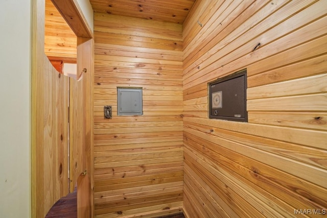 1750 County Road 461, Clanton, AL 35046 - hallway featuring wooden walls and a sauna