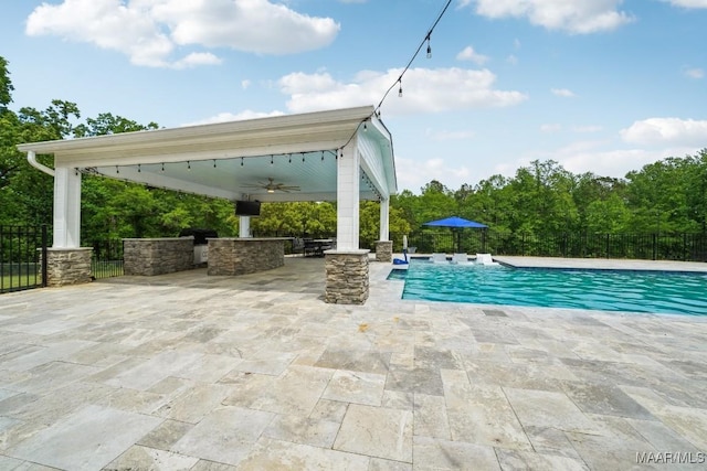1750 County Road 461, Clanton, AL 35046 - view of pool with ceiling fan, a patio area, and a gazebo