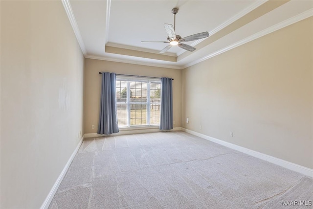 603 Coleman Way, Prattville, AL 36067 - carpeted empty room featuring a ceiling fan, a raised ceiling, baseboards, and crown molding