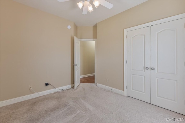 603 Coleman Way, Prattville, AL 36067 - unfurnished bedroom with baseboards, a closet, ceiling fan, and carpet floors