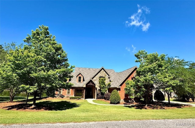 155 Edge Wood Ct, Mathews, AL 36052 - view of front of home with a front lawn and stone siding