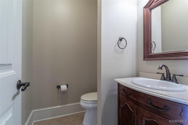 155 Edge Wood Ct, Mathews, AL 36052 - half bath with toilet, tile patterned floors, vanity, and baseboards