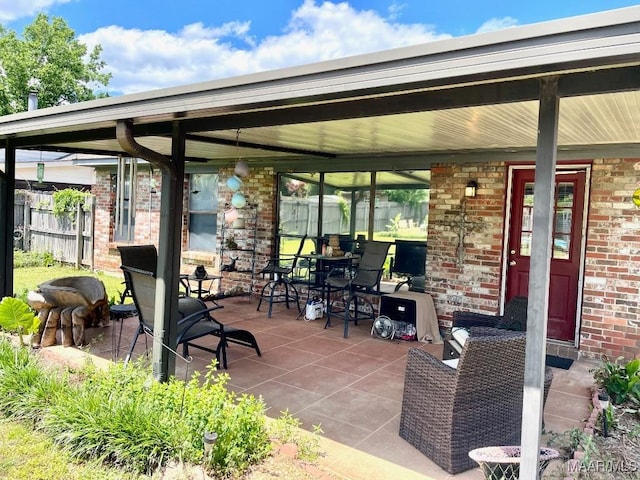 view of patio with fence