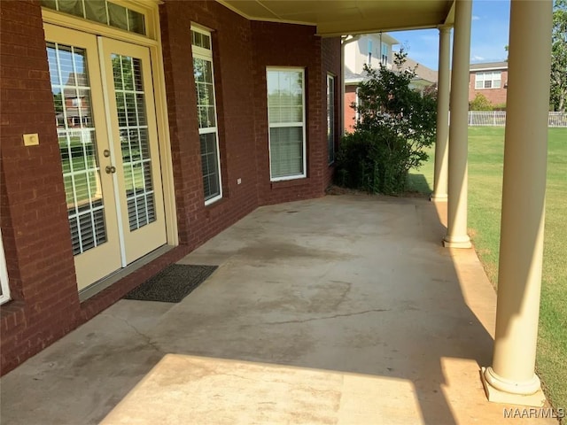 view of patio with french doors