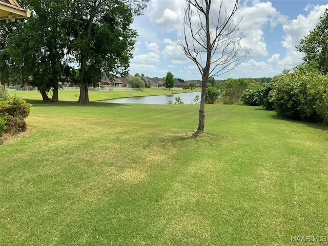 view of yard featuring a water view