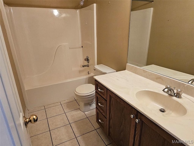 1946 Regent Rd, Prattville, AL 36066 - full bathroom with tile patterned flooring, toilet, shower / bathtub combination, and vanity