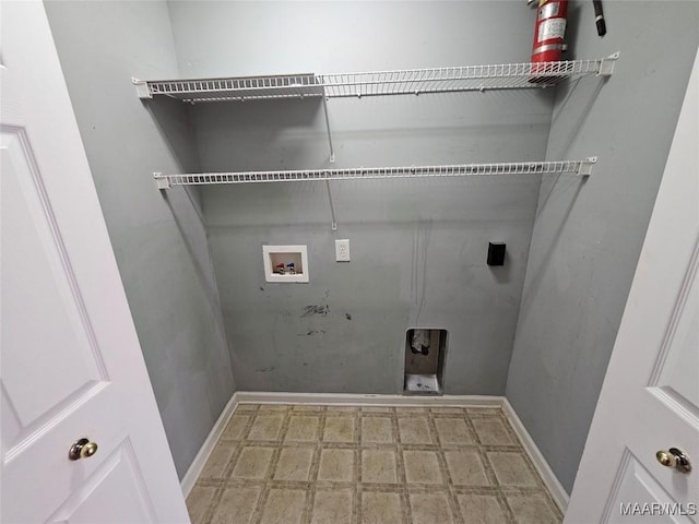 1946 Regent Rd, Prattville, AL 36066 - laundry area featuring laundry area, hookup for an electric dryer, tile patterned floors, washer hookup, and baseboards