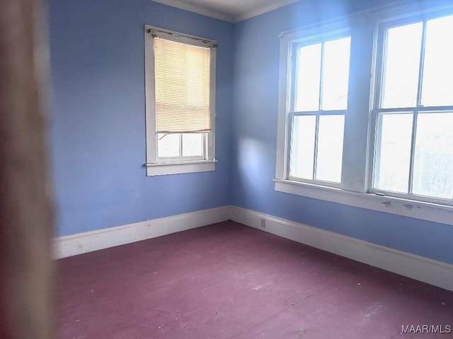 empty room with healthy amount of natural light and baseboards