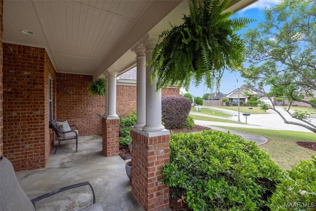 view of patio / terrace featuring covered porch