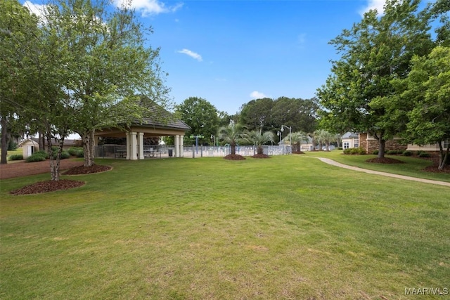 view of yard featuring a gazebo