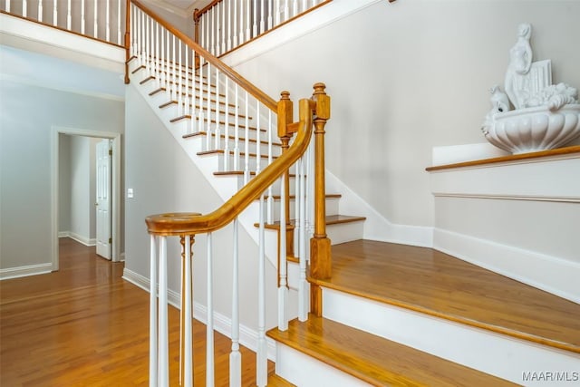 8180 Longneedle Pl, Montgomery, AL 36117 - staircase with wood finished floors and baseboards
