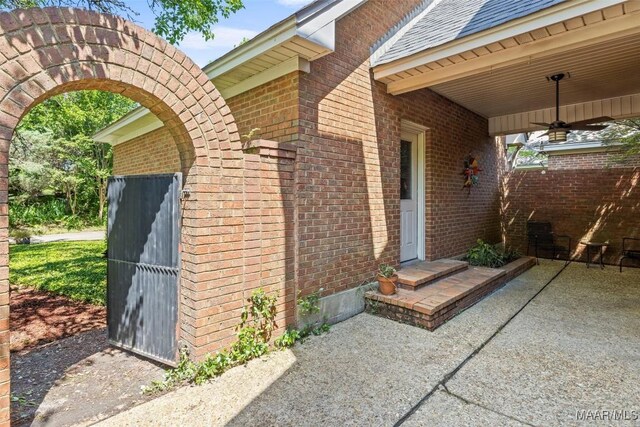 1641 Cairnbrook Dr, Montgomery, AL 36106 - property entrance featuring brick siding and ceiling fan