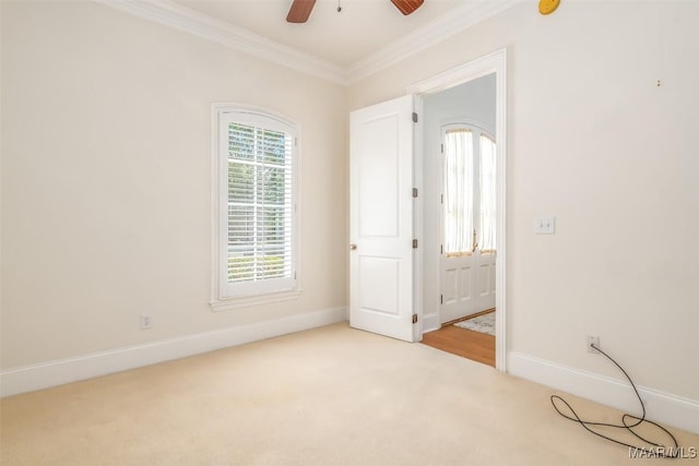 3412 Oak Grove Cir, Montgomery, AL 36116 - unfurnished bedroom with crown molding, carpet, baseboards, and ceiling fan