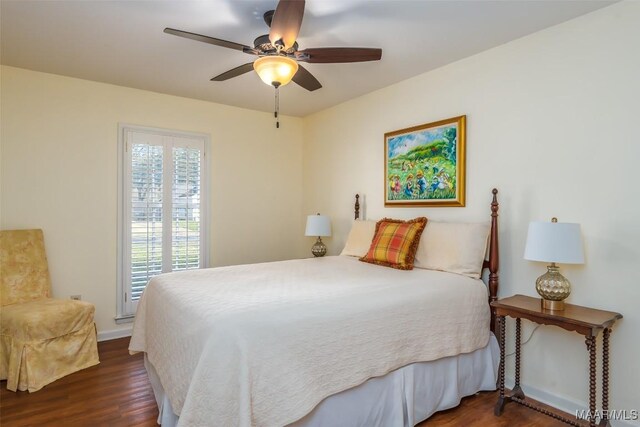 3469 Warrenton Rd, Montgomery, AL 36111 - bedroom featuring wood finished floors, baseboards, and ceiling fan