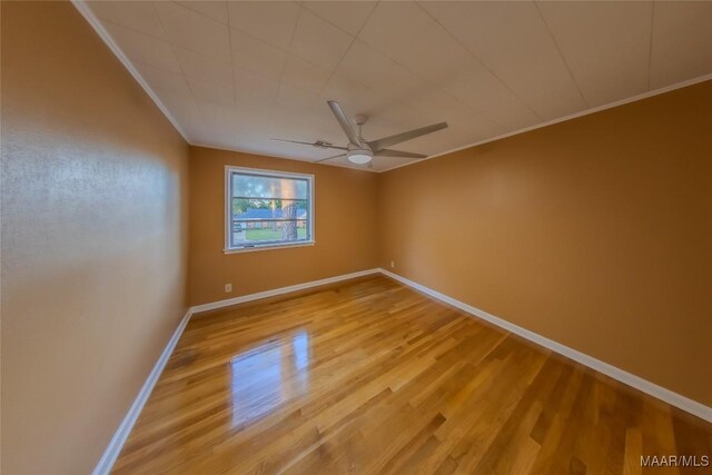 362 Bellehurst Dr, Montgomery, AL 36109 - spare room featuring a ceiling fan, crown molding, and light wood-type flooring