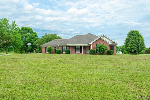 331 Bush Dr, Hope Hull, AL 36043 - ranch-style house with brick siding and a front lawn
