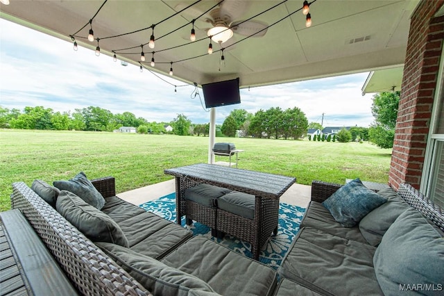 331 Bush Dr, Hope Hull, AL 36043 - view of patio / terrace with outdoor lounge area and area for grilling