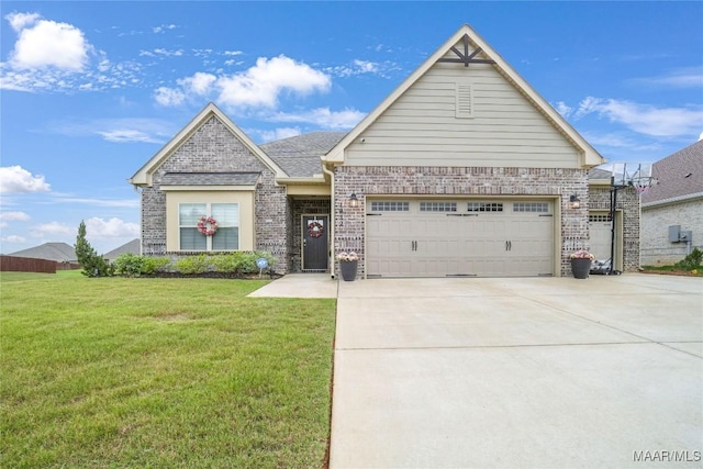1412 Wildlife Way, Prattville, AL 36066 - view of front of house featuring a front lawn, brick siding, concrete driveway, and an attached garage