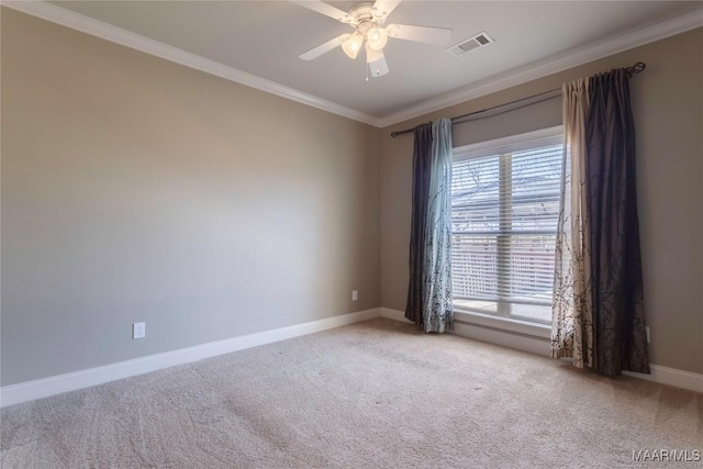 5906 Amberwood Ln, Montgomery, AL 36116 - carpeted spare room with crown molding, healthy amount of natural light, and a ceiling fan