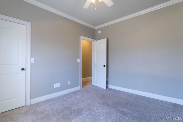 5906 Amberwood Ln, Montgomery, AL 36116 - unfurnished bedroom with crown molding, carpet floors, and ceiling fan