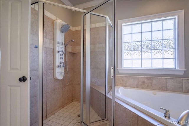 5906 Amberwood Ln, Montgomery, AL 36116 - bathroom featuring a garden tub and a shower stall