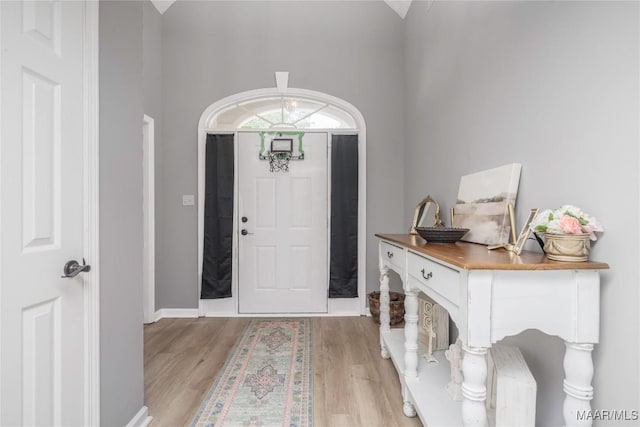 1274 Cross Creek Rd, Prattville, AL 36067 - entryway with light wood-style flooring, baseboards, and a high ceiling