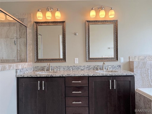 9145 Autumn Brooke Way, Montgomery, AL 36117 - full bath with double vanity, a tile shower, and a tub